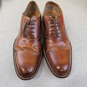 Joseph Abboud‎ Brown Leather Oxford Dress Wingtip Shoes Men's Size 10